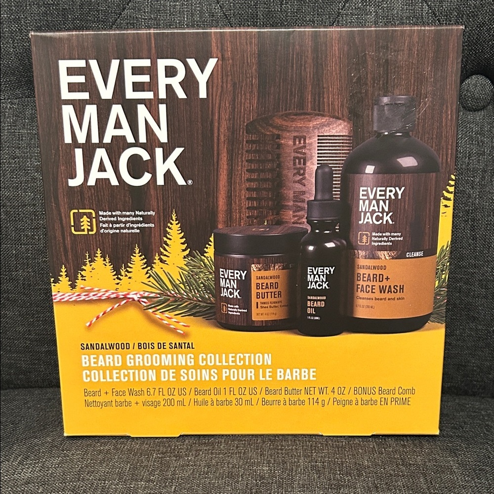 NEW 🆕 Every Man Jack Beard Grooming Gift Set Sandalwood natural ingredients